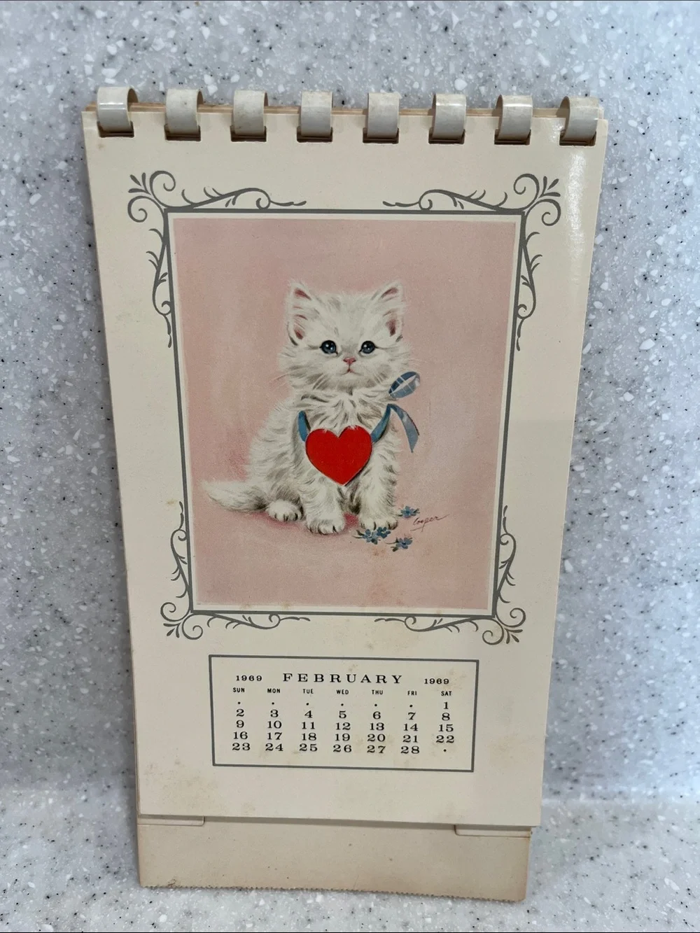 Vtg 1969 Marjorie M. Cooper Kitten Kalendar MCM Calendar by Gibson HTF **READ**